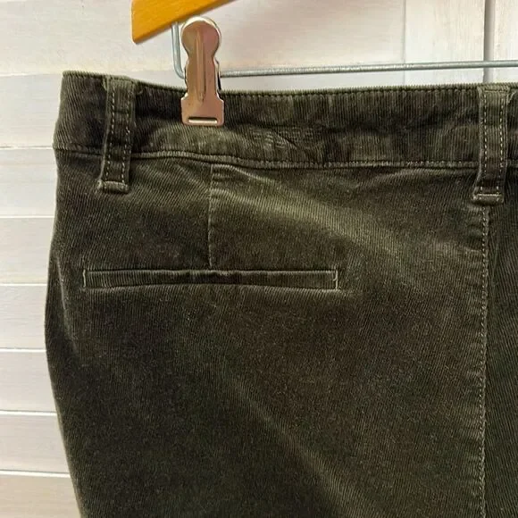 #22-Talbots Corduroy Pants Size 14 Stretch Curvy Olive Green - Picture 9 of 12